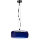 Kave Home Temno modra LED viseča svetilka s steklenim senčilom ø 38 cm Reig – | Shoptok.si