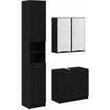  Set ormarića za kupaonicu 3 pcs Crni hrast Konstruirano drvo | shoptok.hr