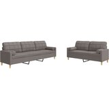 vidaXL Sedežna garnitura z blazinami 2-delna taupe blago, (21339703) | Shoptok.si