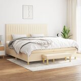  s oprugama i madracem krem 200 x 200 cm od tkanine | shoptok.hr