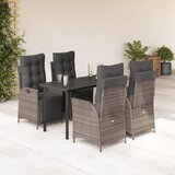  5-dijelni vrtni blagovaonski set sivi od poliratana Siva Dužina stola 140 cm | shoptok.hr