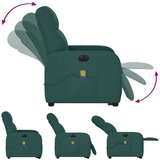  Električni masažni naslonjač na podizanje tkanina tamnozeleni | shoptok.hr