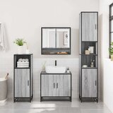 vidaXL Kopalniška omarica z ogledalom siva sonoma 65x20x60 cm inž. les | Shoptok.si