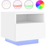 Maison Chic Nočna omarica - Nočna miza z LED lučkami bela 40x39x37 cm, (21690163) | Shoptok.si