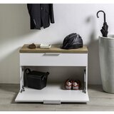 CARRYHOME GARDEROBNA KLOP barve hrasta, bela, visoki sijaj | Shoptok.si