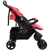  Otroški voziček za dvojčke rdeč jeklen, (20802398) | Shoptok.si