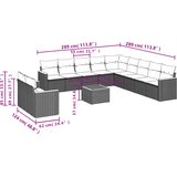  12-dijelni set vrtnih sofa od poliratana s jastucima crni | shoptok.hr