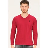 Dewberry T8587 v collar men's sweatshirt-burgundy | ePonuda.com