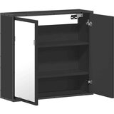 vidaXL Kopalniška omarica z ogledalom črna 65x20x60 cm inženirski les | Shoptok.si