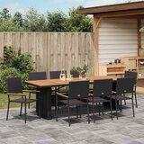 Vrtni set za objed 9 kom. Crna poliratan 240 x 90 x 75 cm | shoptok.hr