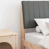 vidaXL tapecirano vzglavje temno siva 90 cm masivno borovo les | Shoptok.si