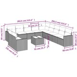  12-dijelni set vrtnih sofa od poliratana s jastucima bež | shoptok.hr