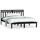  Okvir za krevet od masivne borovine crni 140 x 190 cm | shoptok.hr