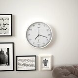  Radijski upravljan zidni sat s kvarcnim mehanizmom 31 cm bijeli | shoptok.hr