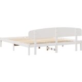 vidaXL okvir kreveta s uzheadboardom bijeli 200x200 cm čvrsto drvo bor | shoptok.hr