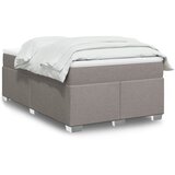 vidaXL Box spring postelja z vzmetnico taupe 120x200 cm blago | Shoptok.si