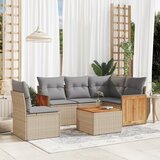 Maison Chic Seti vrtnega pohištva - Vrtna garnitura - Vrtni pohištvo set 6-delna z blazinami bež poli ratan, (21813600) | Shoptok.si