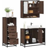 vidaXL 3-dijelni set kupaonskog namještaja boja smeđeg hrasta drveni | shoptok.hr