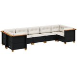 Maison Chic Seti vrtnega pohištva - Vrtna garnitura - Vrtni pohištvo set 7-delna z blazinami črn poli ratan, (21801532) | Shoptok.si
