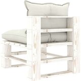 vidaXL Srednja vrtna sofa od paleta s bež jastucima drvena | shoptok.hr