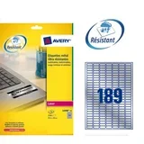 Zelo odporne etikete iz metaliziranega poliestra, srebrne 25,4 x 10 mm