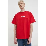 Converse Bombažna kratka majica moški, rdeča barva