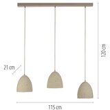SCHÖNER WOHNEN 12541-42 - Luster na sajli TRAVENTA 3xE27/40W/230V beton | Eponuda.com