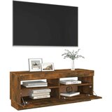 TV ormarić s LED svjetlima boja dimljenog hrasta 100x35x40 cm | shoptok.hr