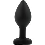 Sunfo silikonski analni čep v obliki srca s črnim kamnom (črna) | Shoptok.si