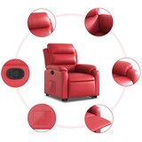  Naslonjač na podizanje od umjetne kože crveni | shoptok.hr