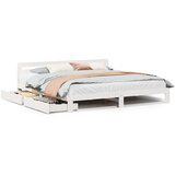 vidaXL Posteljni okvir brez vzmetnice bel 180x200 cm trdna borovina | Shoptok.si