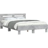  Okvir za krevet s uzglavljem i LED siva boja betona 120x200 cm | Eponuda.ba