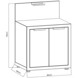 Gardenson Spodnja Omarica Letne Kuhinje Bbq, Antracit | Shoptok.si