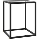  Stolić za kavu crni s kaljenim staklom 40 x 40 x 50 cm | shoptok.hr
