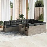 vidaXL 11-dijelni set vrtnih sofa od poliratana s jastucima sivi | shoptok.hr