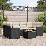 vidaXL 7-dijelni set vrtnih sofa od poliratana s jastucima crni | shoptok.hr