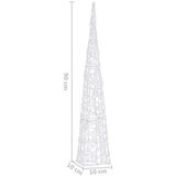 vidaXL Akrilni ukrasni stožac s LED svjetlima raznobojni 90 cm | shoptok.hr