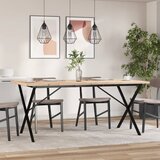  Blagovaonski stol X-oblika 180x90x75,5 cm od borovine i čelik | shoptok.hr