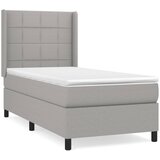 Maison Chic Box spring postelja - Vzmetna postelja z vzmetnico svetlo siva 90x190 cm blago SL20016, (21893235) Cene