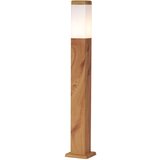 QAZQA Moderna zunanja talna svetilka jeklena z lesnim potiskom 80 cm IP44 - Malois | Shoptok.si