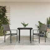  3-dijelni vrtni blagovaonski set crni od čelika i tekstilena | shoptok.hr