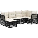vidaXL Vrtna sedežna garnitura 6 pcs Črna poli ratan, (5000269538) | Shoptok.si