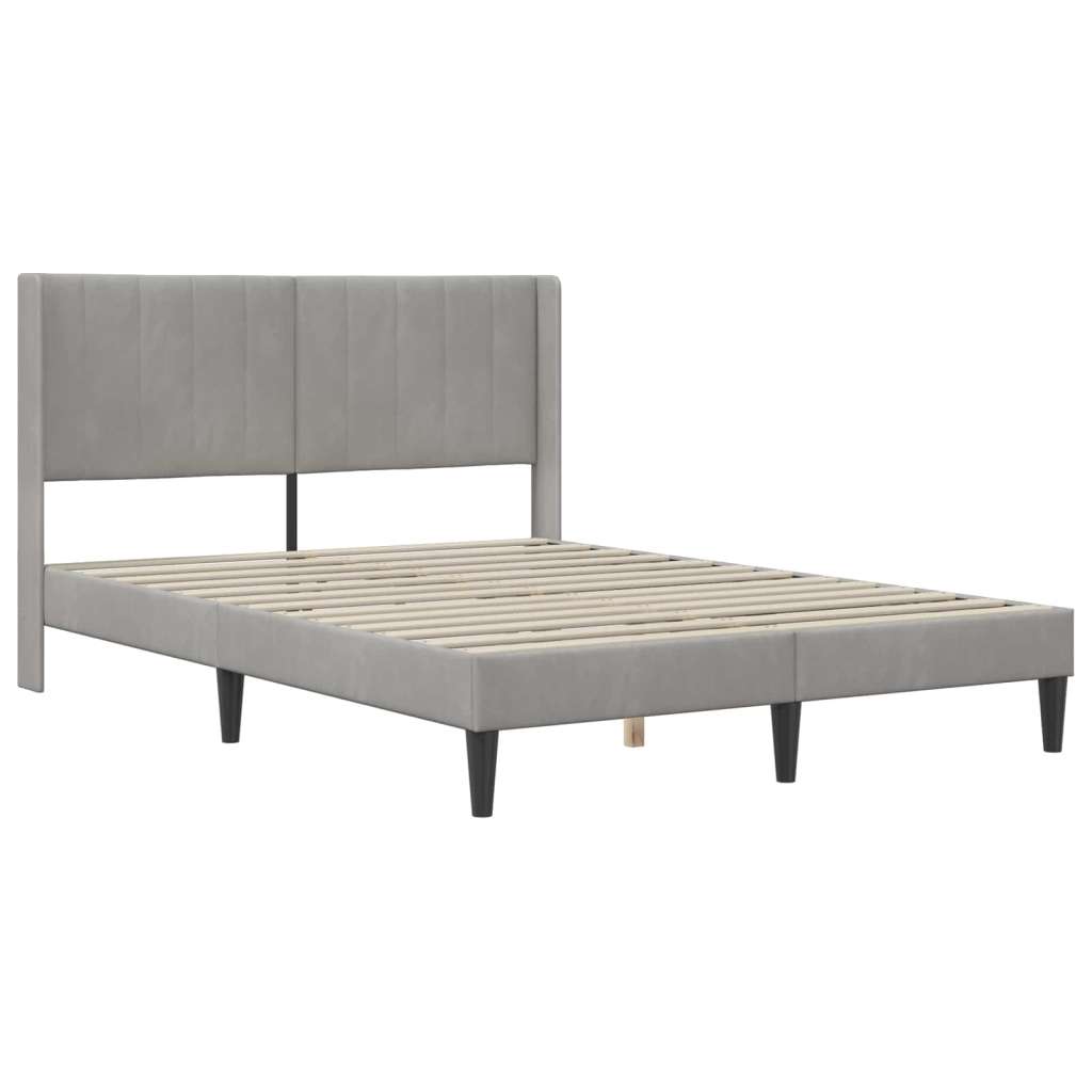  Okvir kreveta s madracem 2 pcs Svijetlo siva Baršun - Svjetlosiva 120 x 200 cm | shoptok.hr