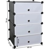 Kondela Modularno stojalo za čevlje, črna/bela, PORET | Shoptok.si