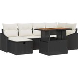 vidaXL set od 7 vrtnih sofa s jastučićima crni poli ratan | shoptok.hr
