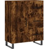  Visoka komoda dimljeni hrast 69,5x34x180 cm konstruiranog drva Slike
