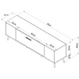 Hanah home tv polica Dekol3 white sapphire oak gold | ePonuda.com