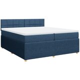 vidaXL Box spring postelja z vzmetnico modra 200x200 cm blago, (21308889) Cene
