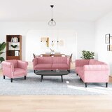  3-dijelni set sofa ružičasti baršunasti | Eponuda.com
