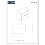 AQUAART kupaonski ormarić laeral 70 donji, hrast natural s pločom scivaro škriljevac | shoptok.hr